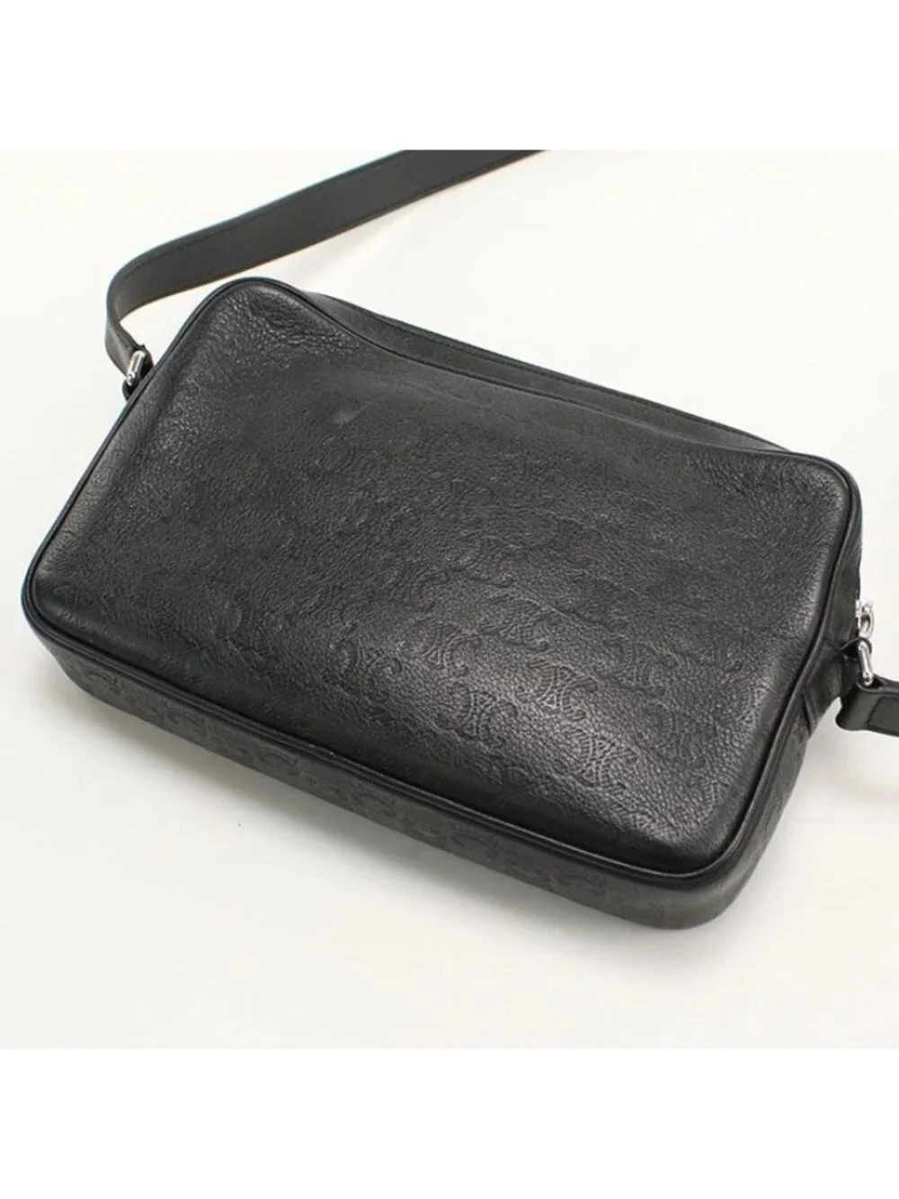 Celine Messenger Bag Embossed Triomphe Crossbody Calf